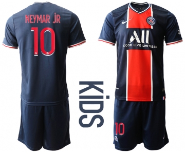 Youth 2020-2021 club Paris St German home 10 blue Soccer Jerseys