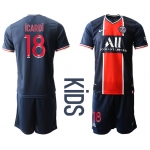 Youth 2020-2021 club Paris St German home 18 blue Soccer Jerseys