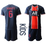 Youth 2020-2021 club Paris St German home 6 blue Soccer Jerseys