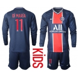 Youth 2020-2021 club Paris St German home long sleeve 11 blue Soccer Jerseys