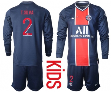 Youth 2020-2021 club Paris St German home long sleeve 2 blue Soccer Jerseys