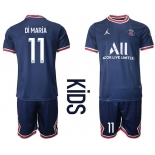 Youth 2021-2022 Club Paris St German home blue 11 Soccer Jersey