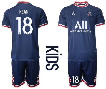 Youth 2021-2022 Club Paris St German home blue 18 Soccer Jersey