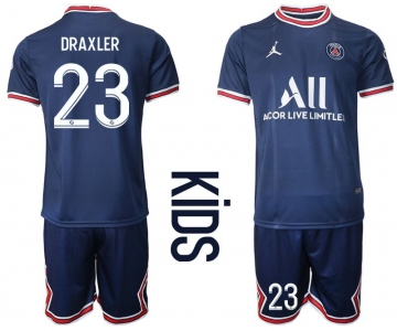 Youth 2021-2022 Club Paris St German home blue 23 Soccer Jersey