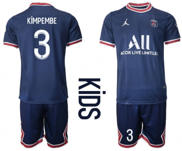 Youth 2021-2022 Club Paris St German home blue 3 Soccer Jersey