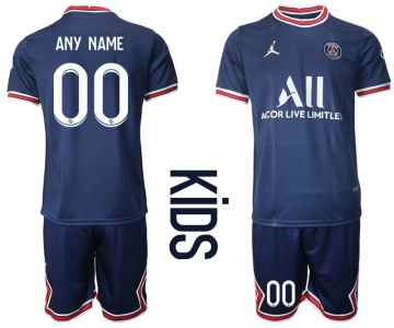 Youth 2021-2022 Club Paris St German home blue customized Soccer Jersey