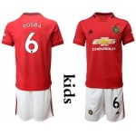 2019-20 Manchester United 6 POGBA Youth Home Soccer Jersey