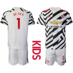 Youth 2020-2021 club Manchester united away 1 white Soccer Jerseys