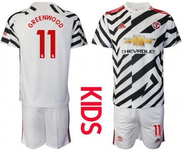 Youth 2020-2021 club Manchester united away 11 white Soccer Jerseys