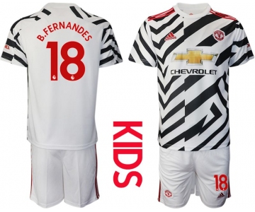 Youth 2020-2021 club Manchester united away 18 white Soccer Jerseys