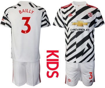 Youth 2020-2021 club Manchester united away 3 white Soccer Jerseys