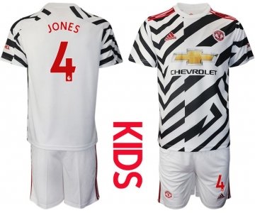 Youth 2020-2021 club Manchester united away 4 white Soccer Jerseys