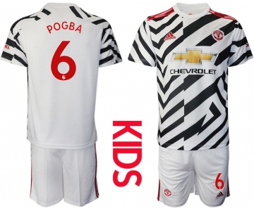 Youth 2020-2021 club Manchester united away 6 white Soccer Jerseys