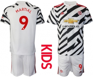Youth 2020-2021 club Manchester united away 9 white Soccer Jerseys