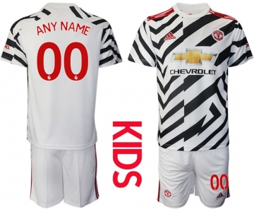 Youth 2020-2021 club Manchester united away customized white Soccer Jerseys