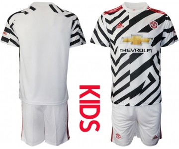 Youth 2020-2021 club Manchester united away white Soccer Jerseys