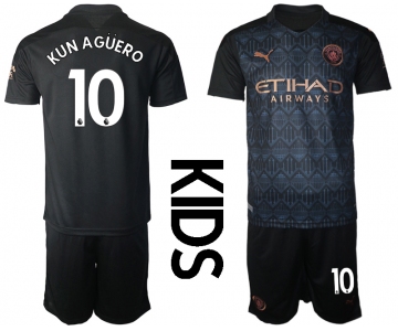 Youth 2020-2021 club Manchester City away black 10 Soccer Jerseys