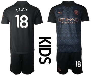 Youth 2020-2021 club Manchester City away black 18 Soccer Jerseys