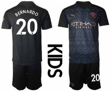 Youth 2020-2021 club Manchester City away black 20 Soccer Jerseys