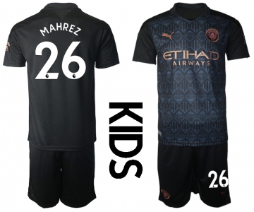 Youth 2020-2021 club Manchester City away black 26 Soccer Jerseys