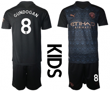 Youth 2020-2021 club Manchester City away black 8 Soccer Jerseys