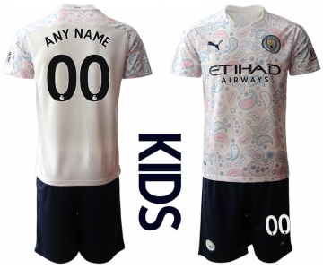 Youth 2020-2021 club Manchester City away customized white Soccer Jerseys