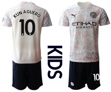 Youth 2020-2021 club Manchester City away white 10 Soccer Jerseys