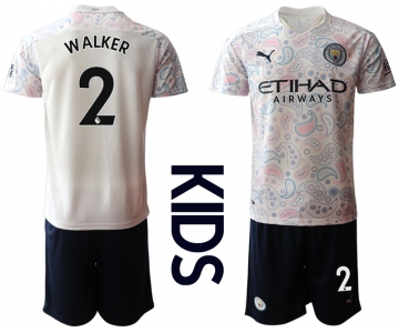 Youth 2020-2021 club Manchester City away white 2 Soccer Jerseys