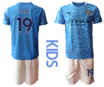 Youth 2020-2021 club Manchester City home blue 19 Soccer Jerseys