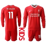 2021 Liverpool home long sleeves Youth 11 soccer jerseys