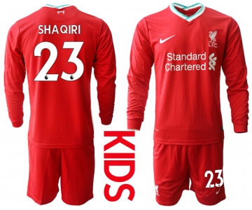 2021 Liverpool home long sleeves Youth 23 soccer jerseys