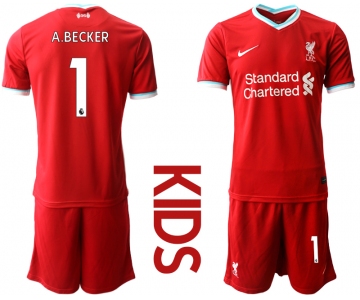 Youth 2020-2021 club Liverpool home 1 red Soccer Jerseys