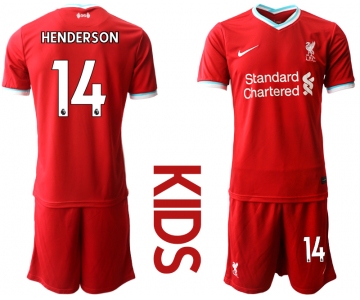 Youth 2020-2021 club Liverpool home 14 red Soccer Jerseys