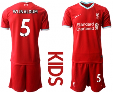 Youth 2020-2021 club Liverpool home 5 red Soccer Jerseys