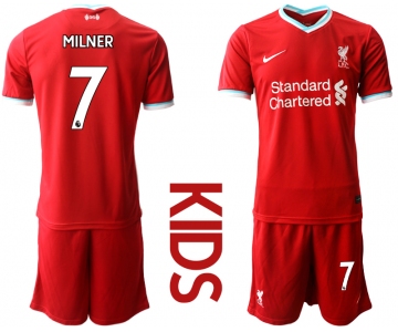 Youth 2020-2021 club Liverpool home 7 red Soccer Jerseys