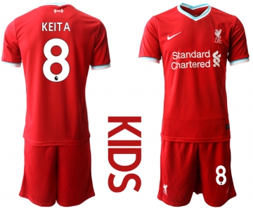 Youth 2020-2021 club Liverpool home 8 red Soccer Jerseys