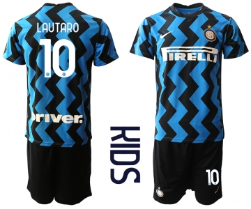 Youth 2020-2021 club Inter Milan home 10 blue Soccer Jerseys