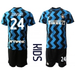 Youth 2020-2021 club Inter Milan home 24 blue Soccer Jerseys