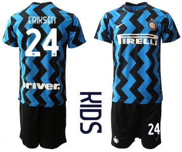 Youth 2020-2021 club Inter Milan home 24 blue Soccer Jerseys