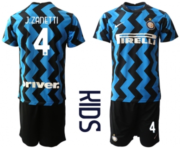 Youth 2020-2021 club Inter Milan home 4 blue Soccer Jerseys