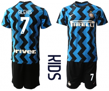 Youth 2020-2021 club Inter Milan home 7 blue Soccer Jerseys