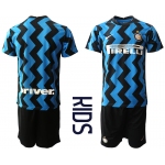 Youth 2020-2021 club Inter Milan home blank blue Soccer Jerseys