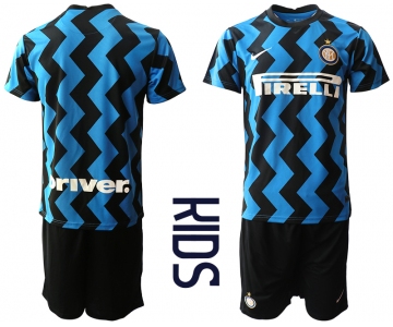 Youth 2020-2021 club Inter Milan home blank blue Soccer Jerseys