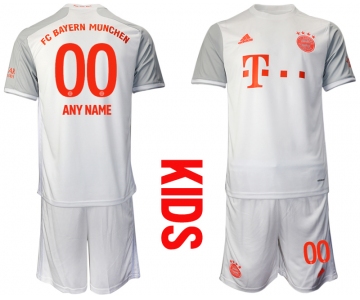 Youth 2020-2021 club Bayern Munich away customized white Soccer Jerseys