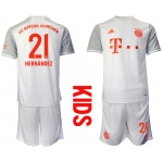 Youth 2020-2021 club Bayern Munich away white 21 Soccer Jerseys