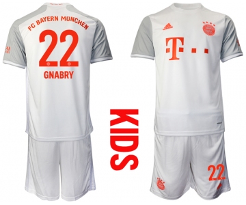 Youth 2020-2021 club Bayern Munich away white 22 Soccer Jerseys