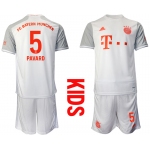 Youth 2020-2021 club Bayern Munich away white 5 Soccer Jerseys