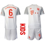 Youth 2020-2021 club Bayern Munich away white 6 Soccer Jerseys