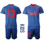 Youth 2020-2021 club Atletico Madrid away 13 blue Soccer Jerseys