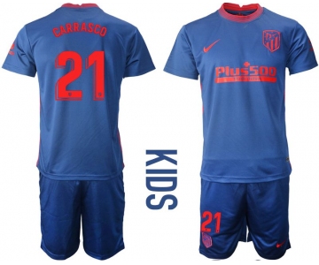 Youth 2020-2021 club Atletico Madrid away 21 blue Soccer Jerseys